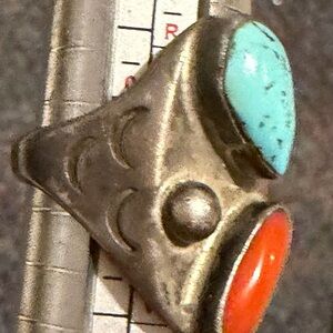 Vintage Native American Sterling Silver Artisan Effie Zuni Turquoise Ring